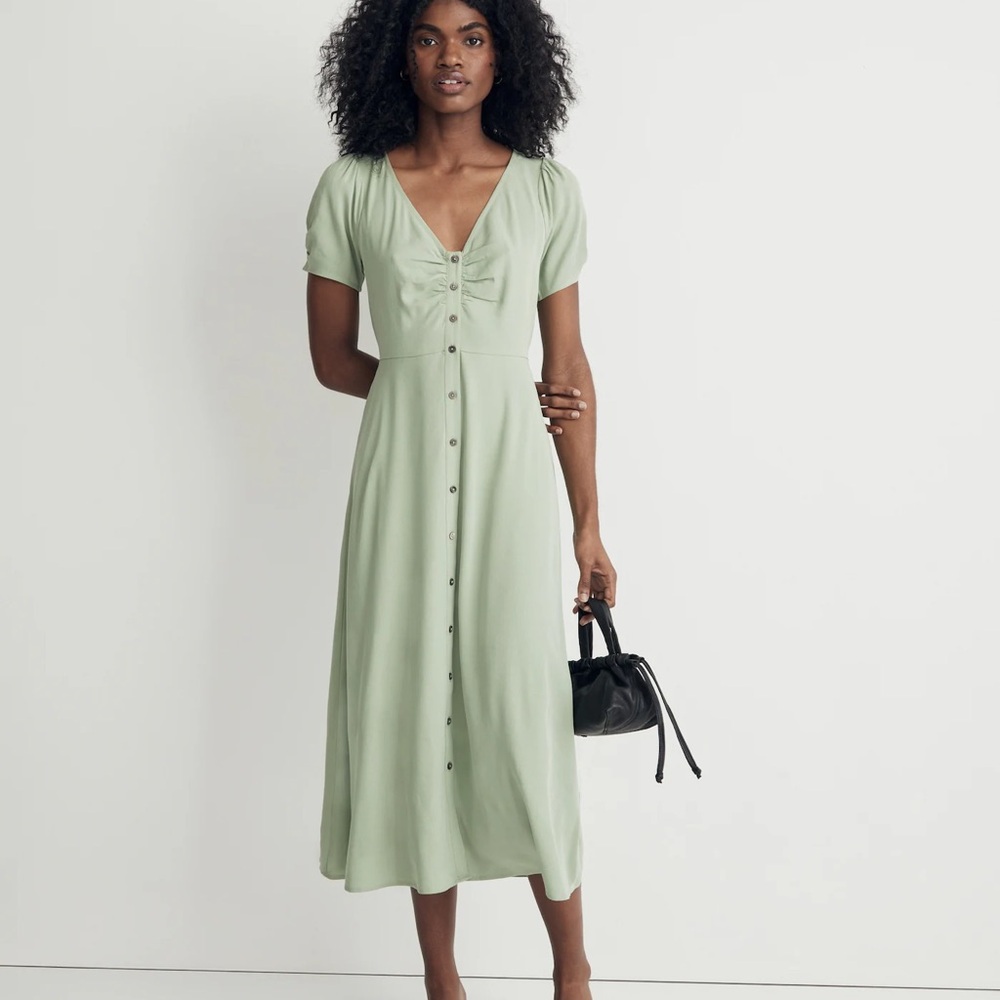 Madewell Sage Green Button-Down Dress